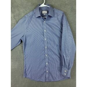 Charles Tyrwhitt Dress Shirt Mens 15.5 Blue Modern Slim Fit Non Iron Button Up